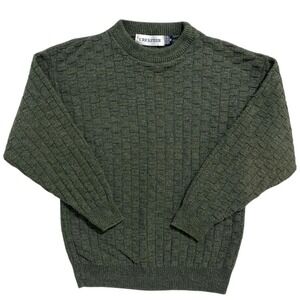 CRICKETEER Men's Green Basketweave Knit Sweater Size M